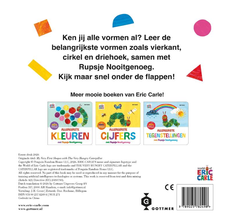 Achterkant van Allereerste vormen met Rupsje Nooitgenoeg