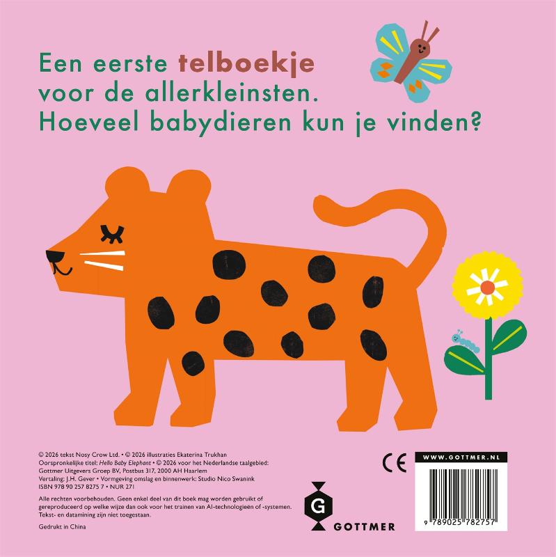 Achterkant van Hallo baby-olifant
