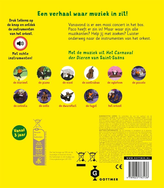 Achterkant van Paco en het orkest