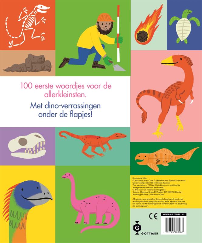 Achterkant van 100 eerste woordjes dinosaurus