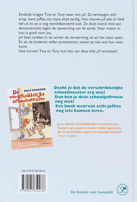Achterkant van De verschrikkelijke schooljuffrouw