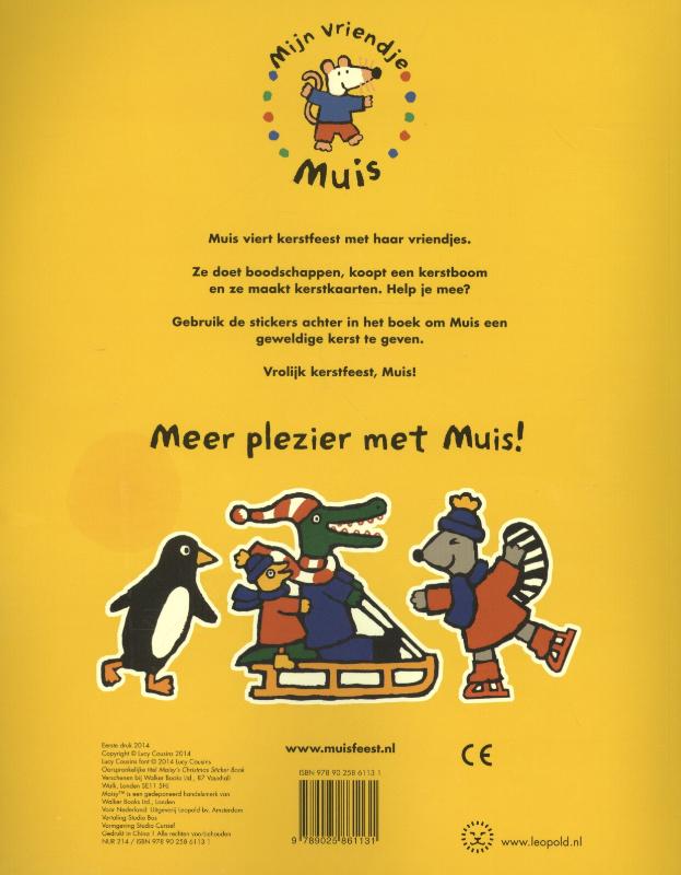 Achterkant van Kerstmis met Muis stickerboek