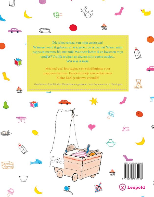 Achterkant van Mijn Kleine Ezel babyboek