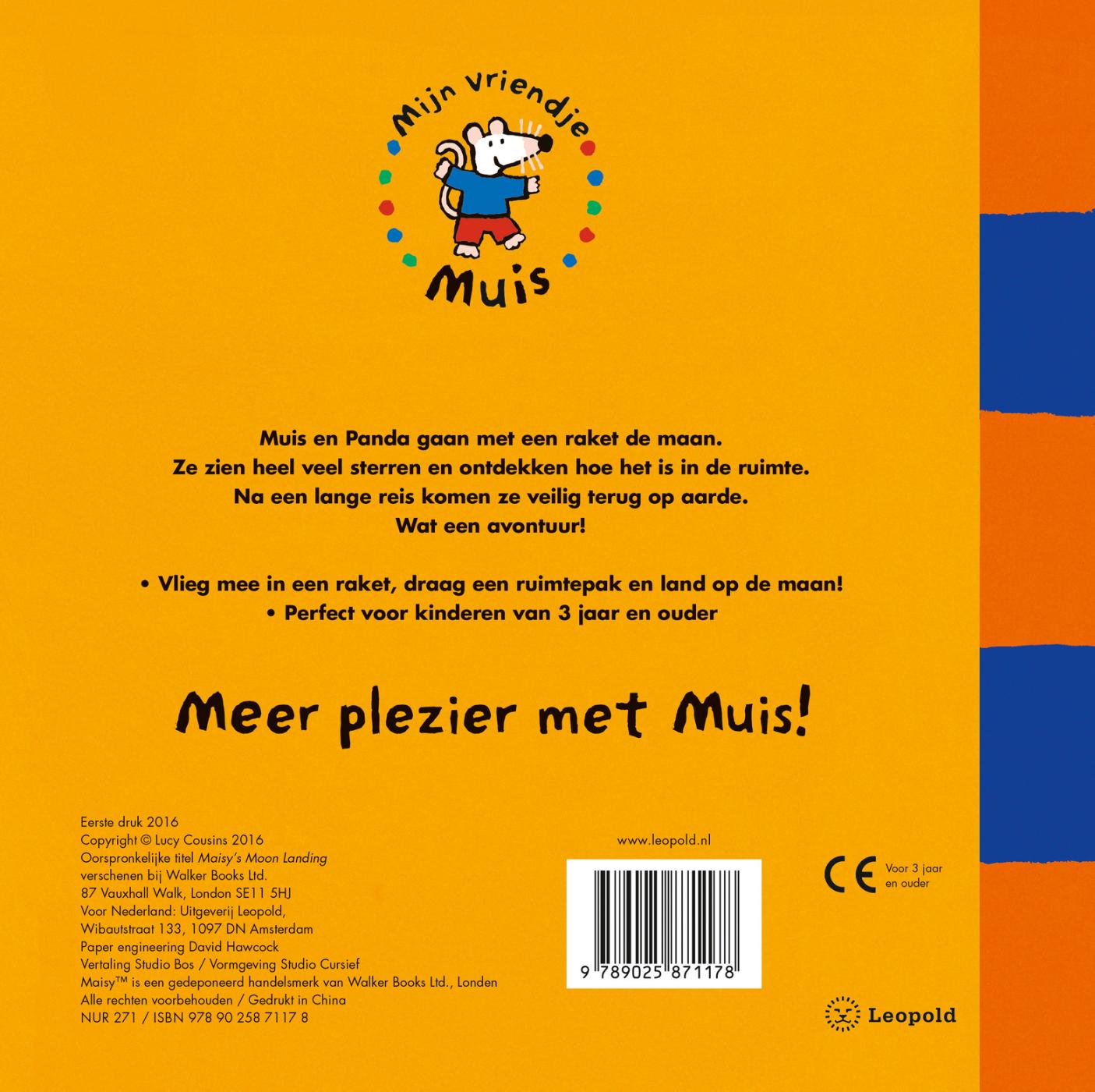 Achterkant van Muis vliegt naar de maan