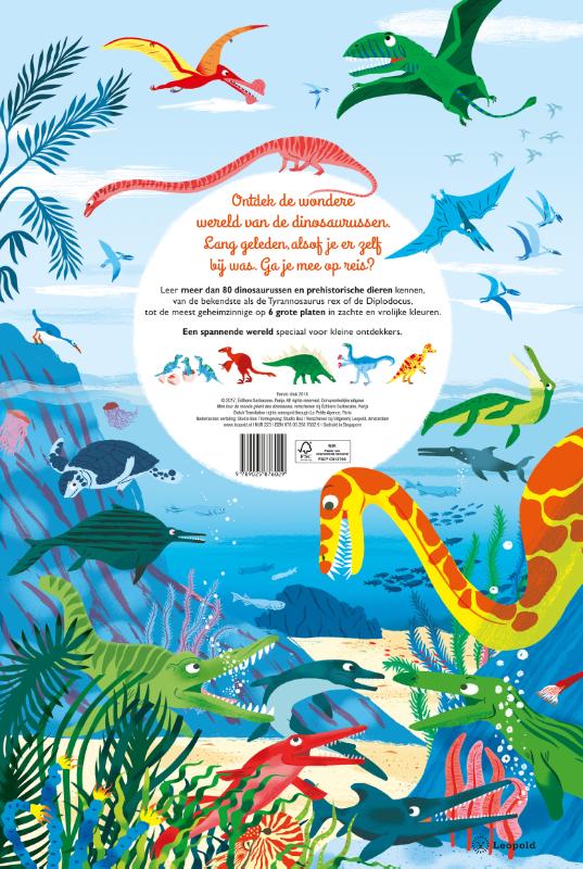 Achterkant van Mijn grote reis om de wereld DINOSAURUS