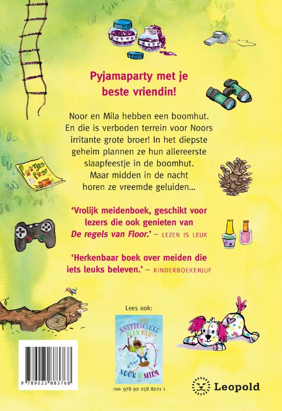 Achterkant van De geheime boomhut van Noor en Mila