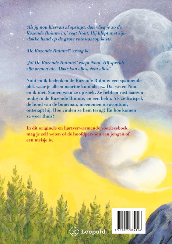 Achterkant van Nout en ik in de Razende Ruimte