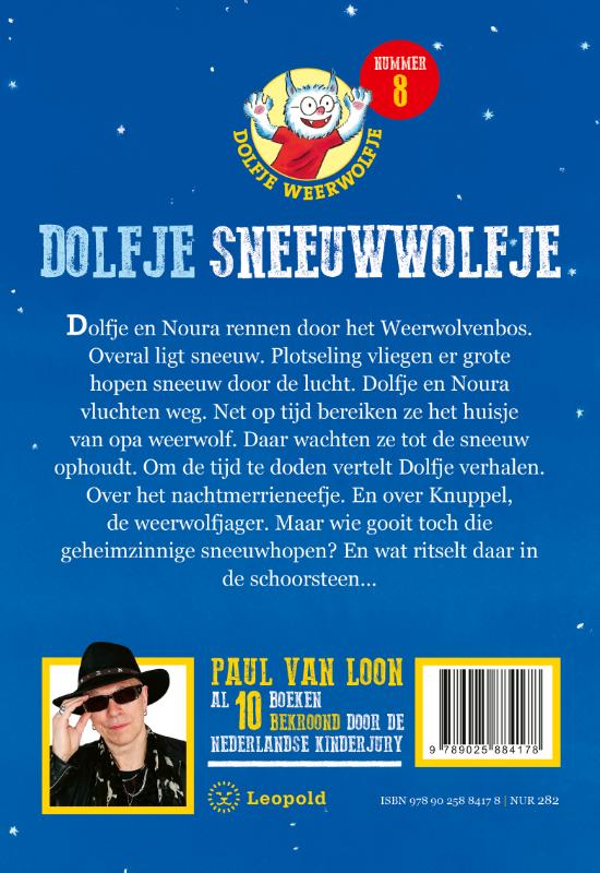 Achterkant van Dolfje Sneeuwwolfje