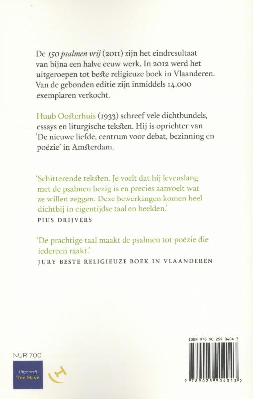 Achterkant van 150 psalmen vrij