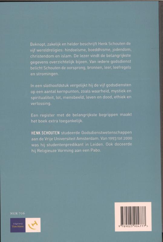 Achterkant van De vijf religies van de wereld