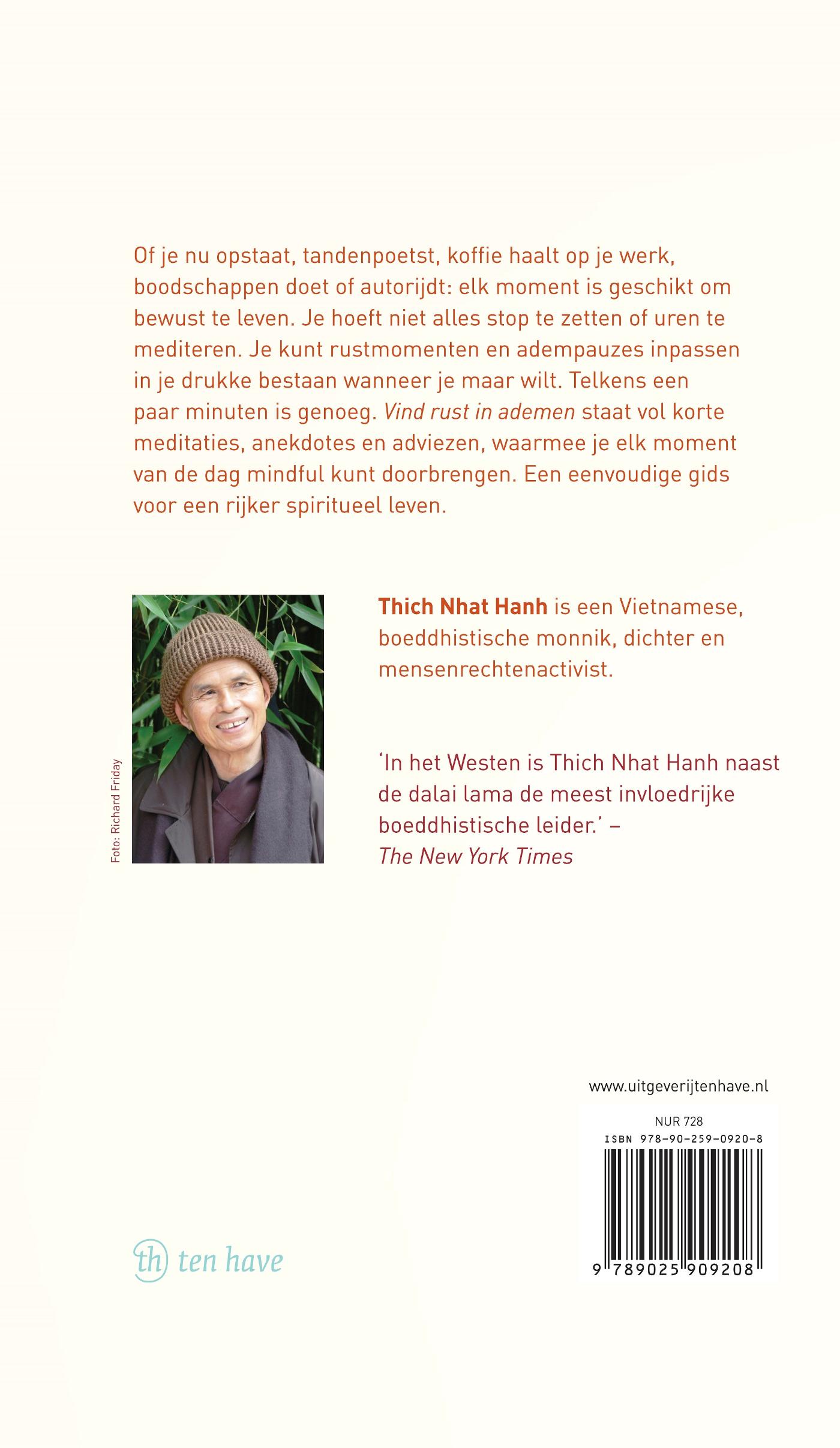 Achterkant van Vind rust in ademen