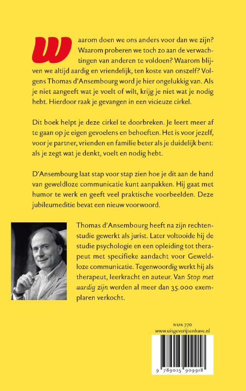 Achterkant van Stop met aardig zijn