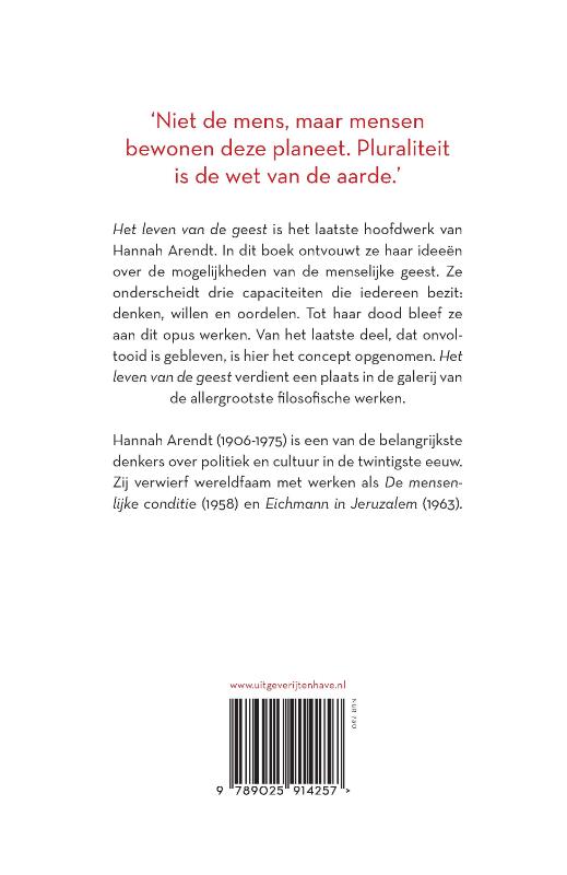 Achterkant van Het leven van de geest