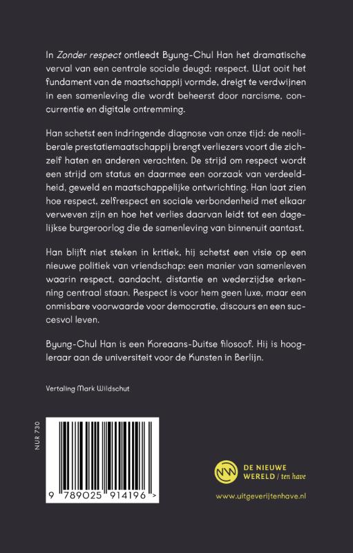 Achterkant van Zonder respect