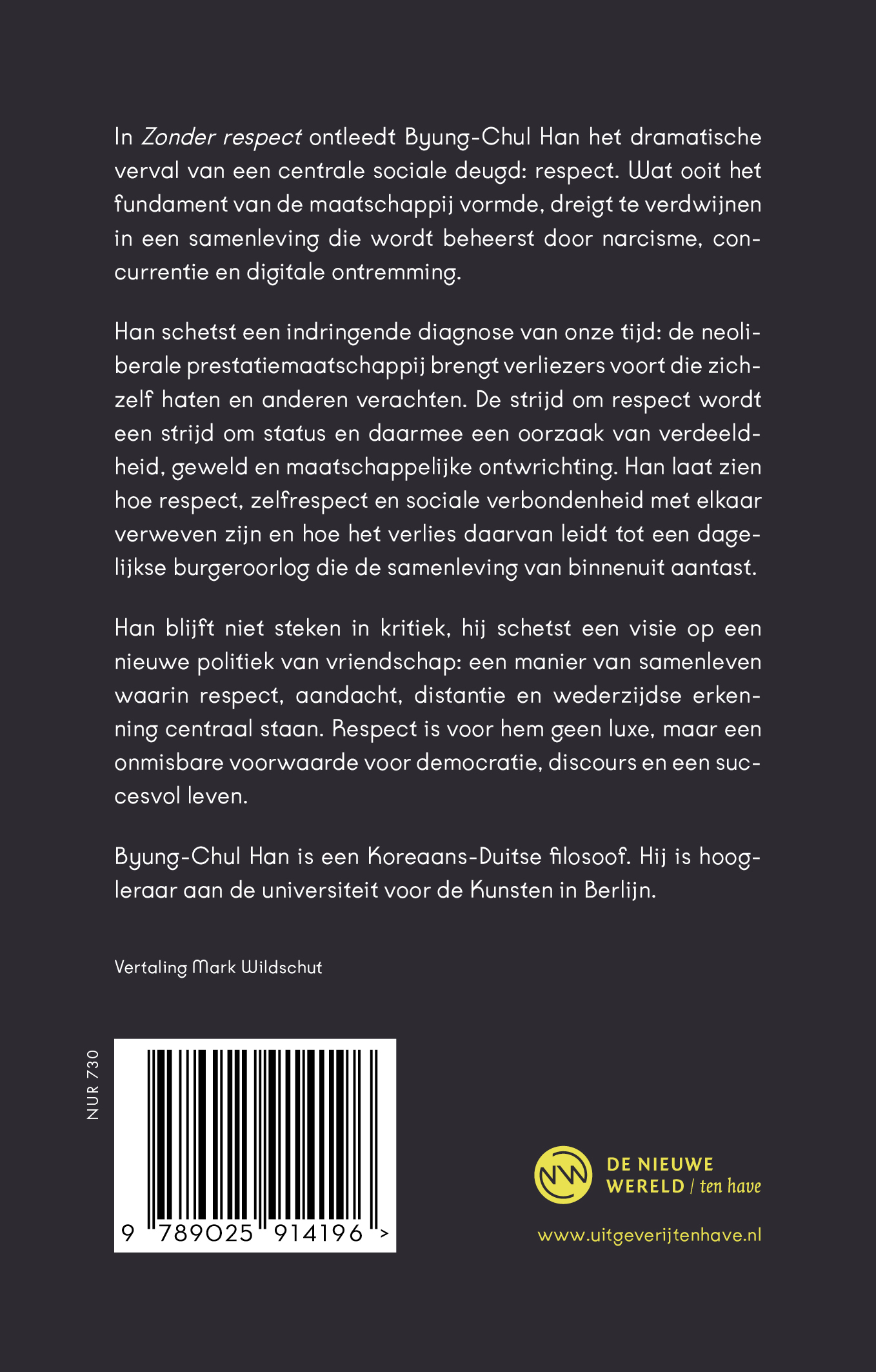 Achterkant van Zonder respect