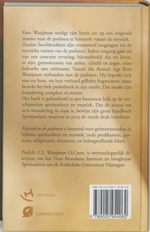 Achterkant van Mystiek in de psalmen