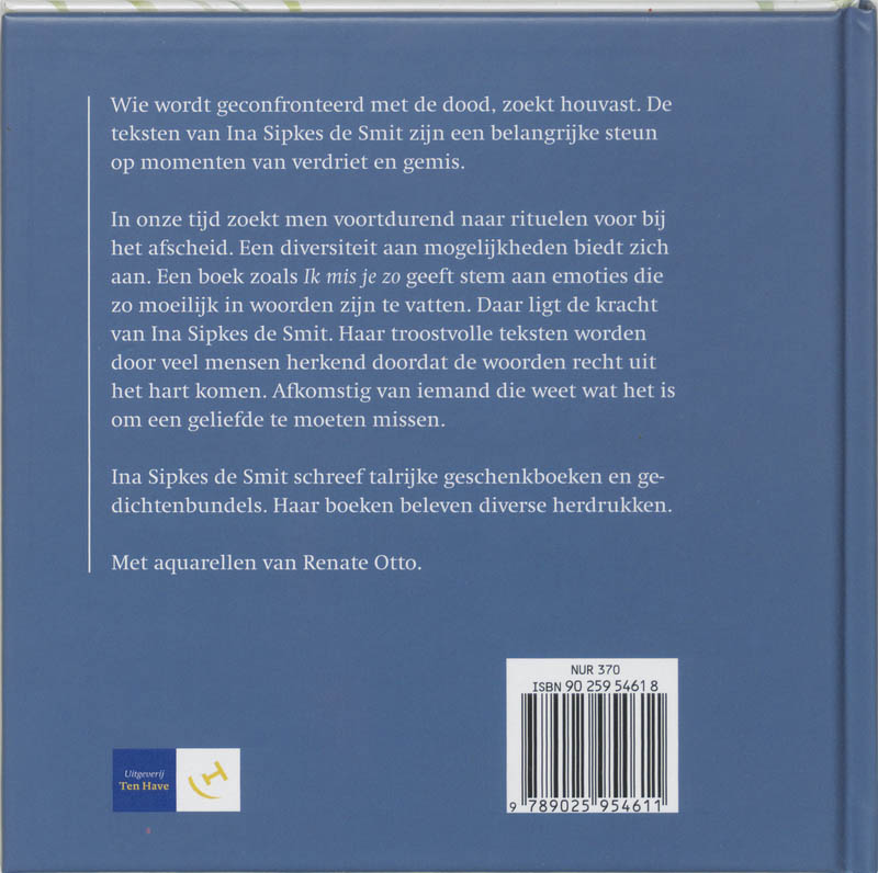 Achterkant van Ik mis je zo