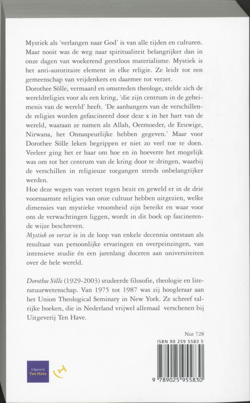 Achterkant van Mystiek en verzet