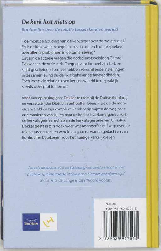 Achterkant van De kerk lost niets op