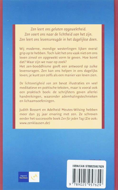 Achterkant van De lichtvoetigheid van Zen