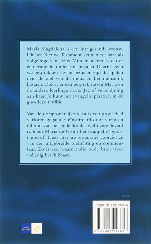 Achterkant van Het evangelie naar Maria Magdalena