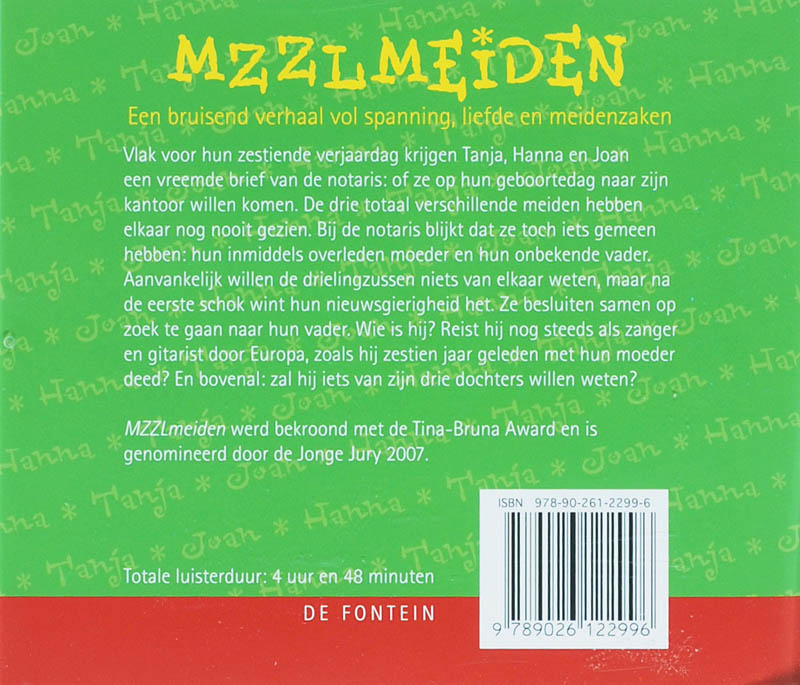 Achterkant van MZZLmeiden 4 CD'S