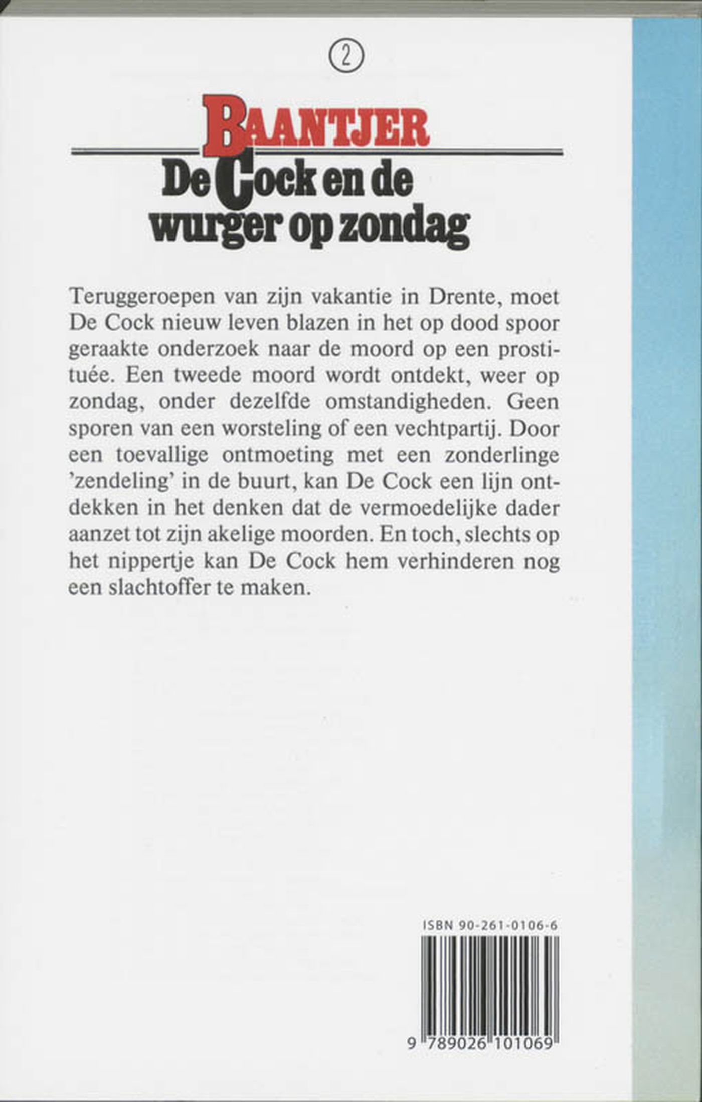 Achterkant van De Cock en de wurger op zondag