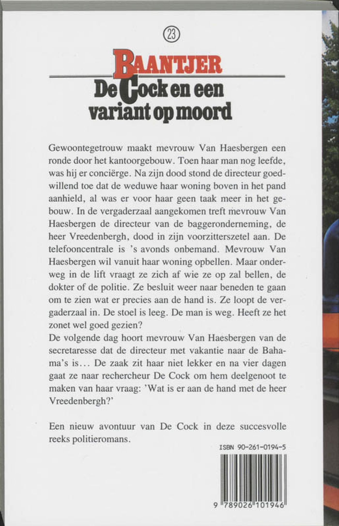 Achterkant van De Cock en een variant op moord