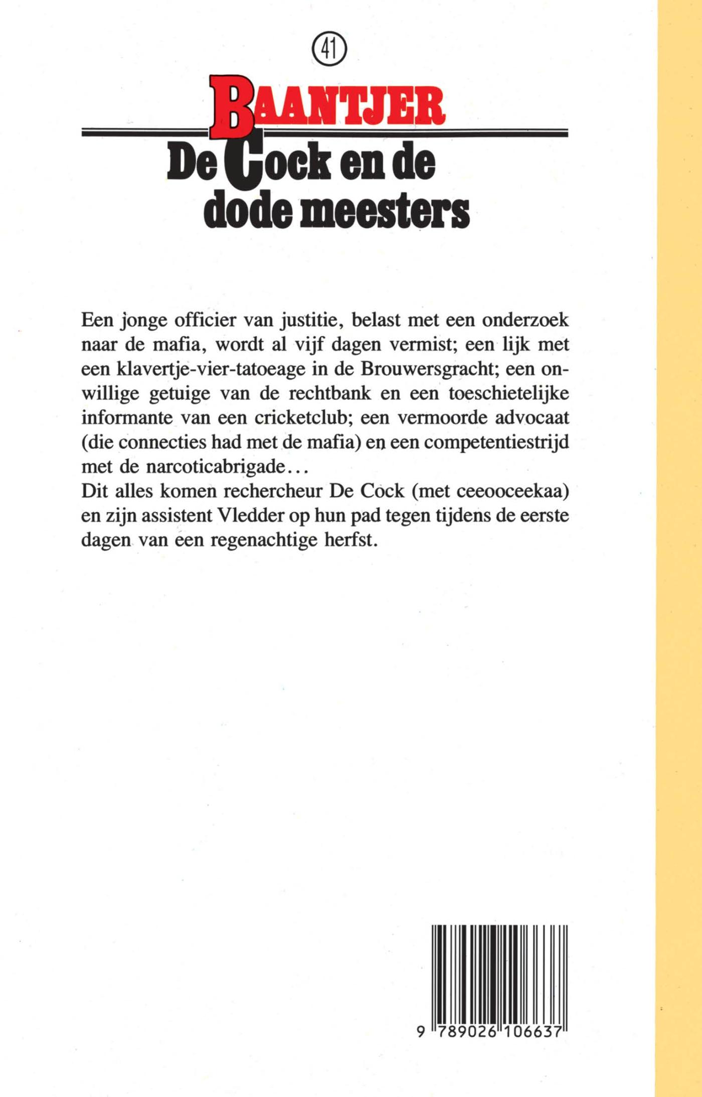 Achterkant van De Cock en de dode meesters