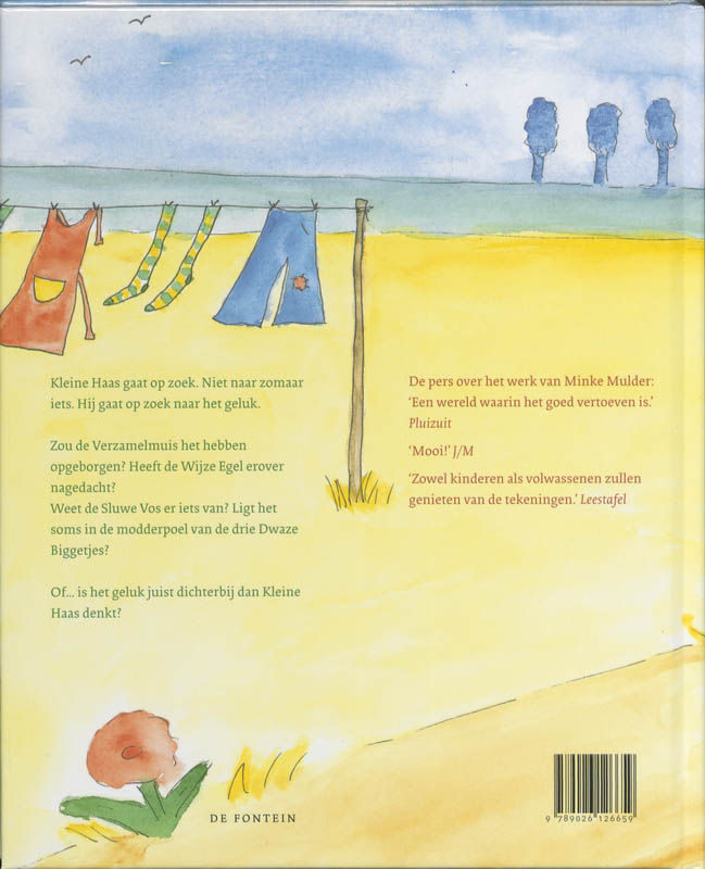 Achterkant van Kleine Haas zoekt het geluk