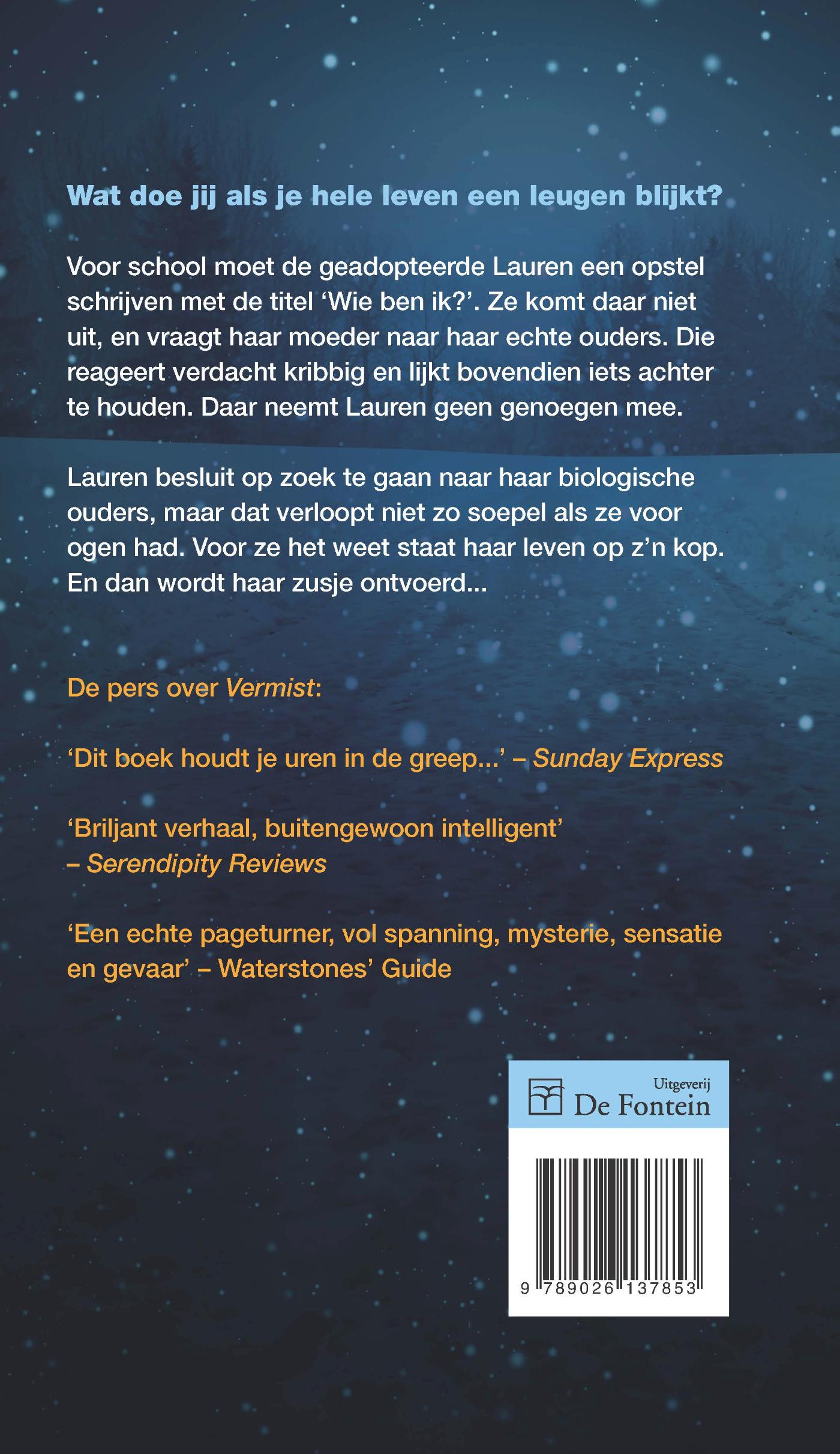 Achterkant van Vermist