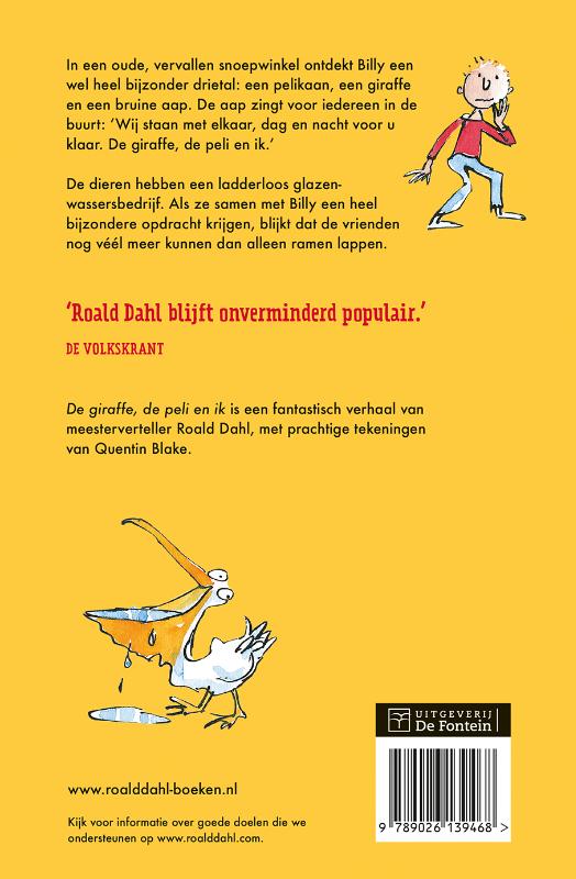 Achterkant van De giraffe, de peli en ik