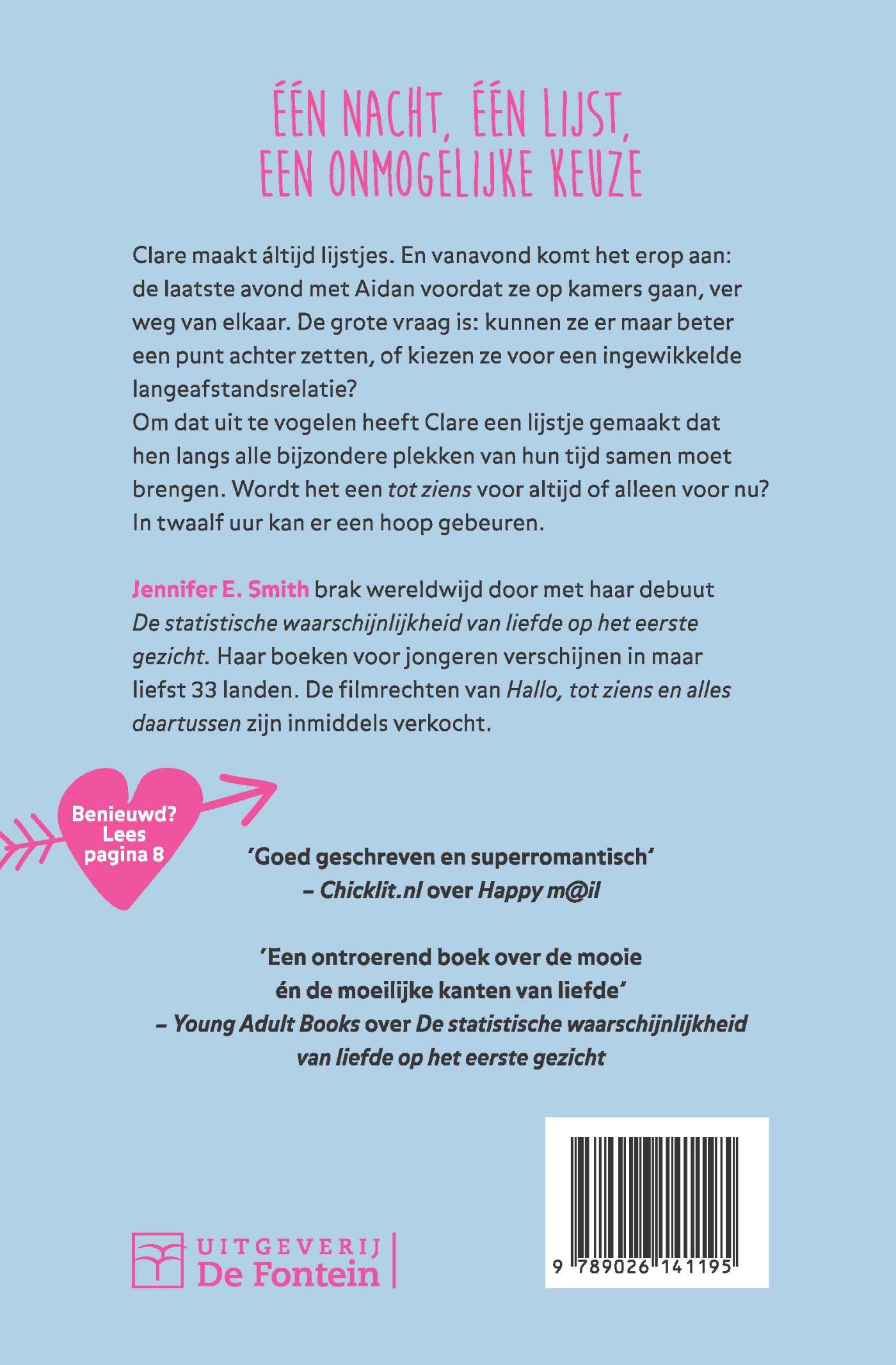 Achterkant van Hallo, tot ziens en alles daartussen