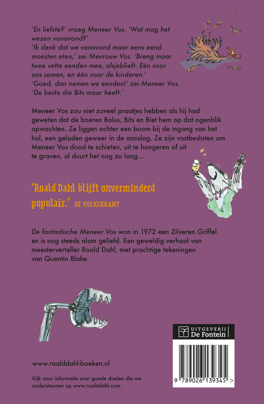 Achterkant van De fantastische meneer Vos
