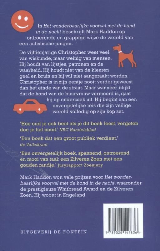 Achterkant van Het wonderbaarlijke voorval met de hond in de nacht