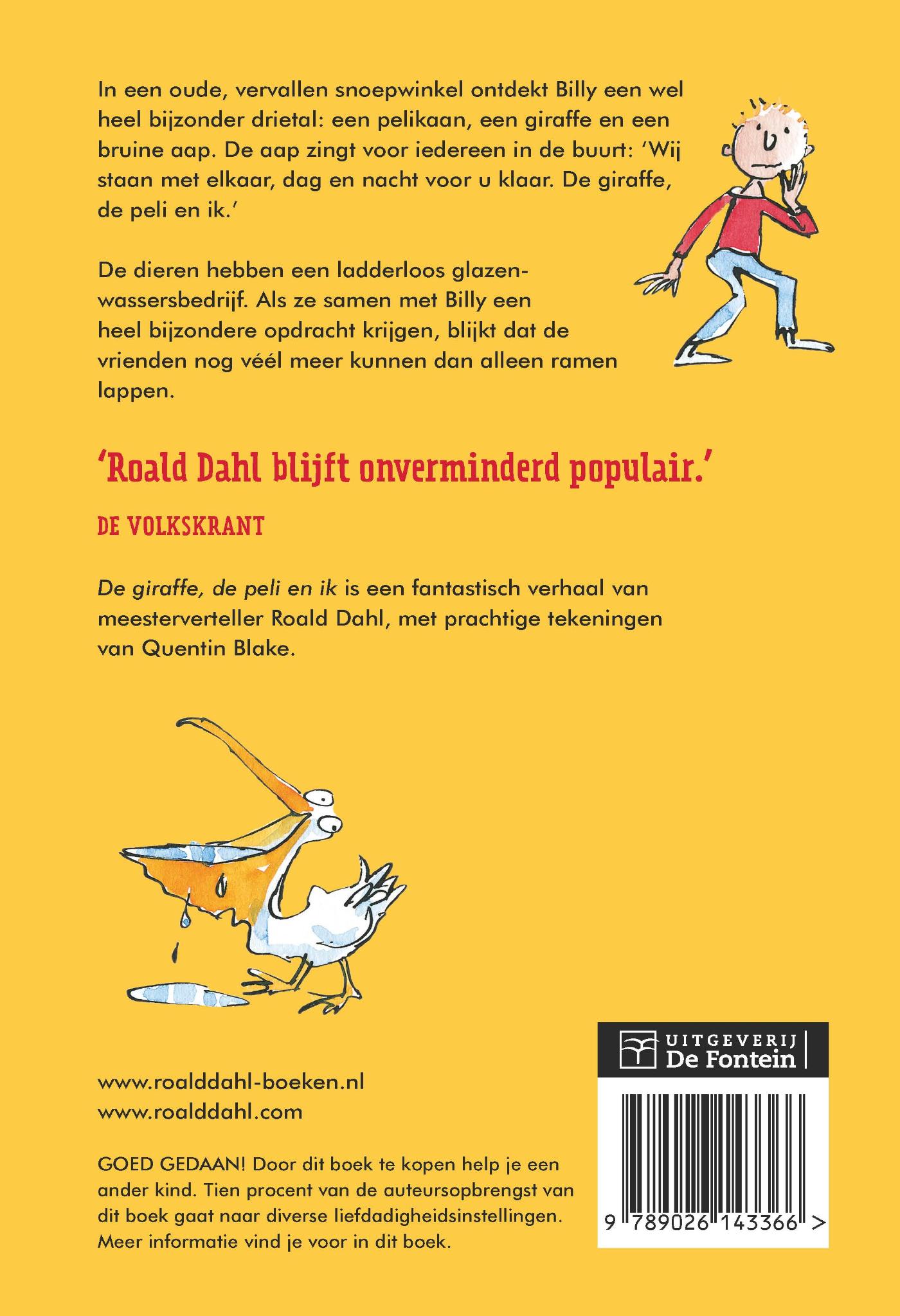 Achterkant van De giraffe, de peli en ik