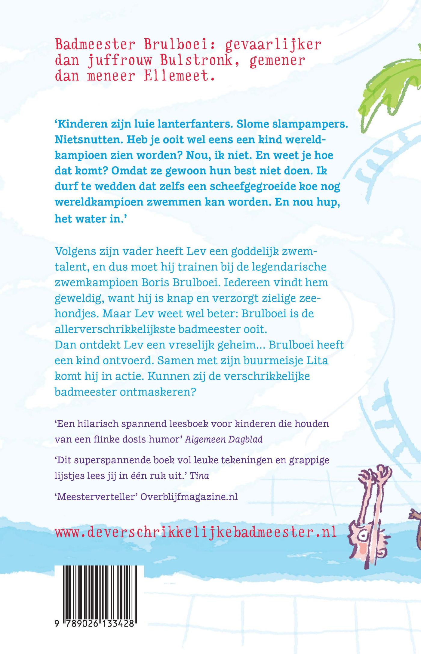 Achterkant van De verschrikkelijke badmeester