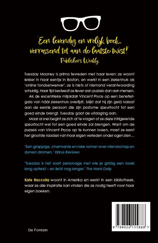 Achterkant van Tuesday Mooney gaat in het zwart