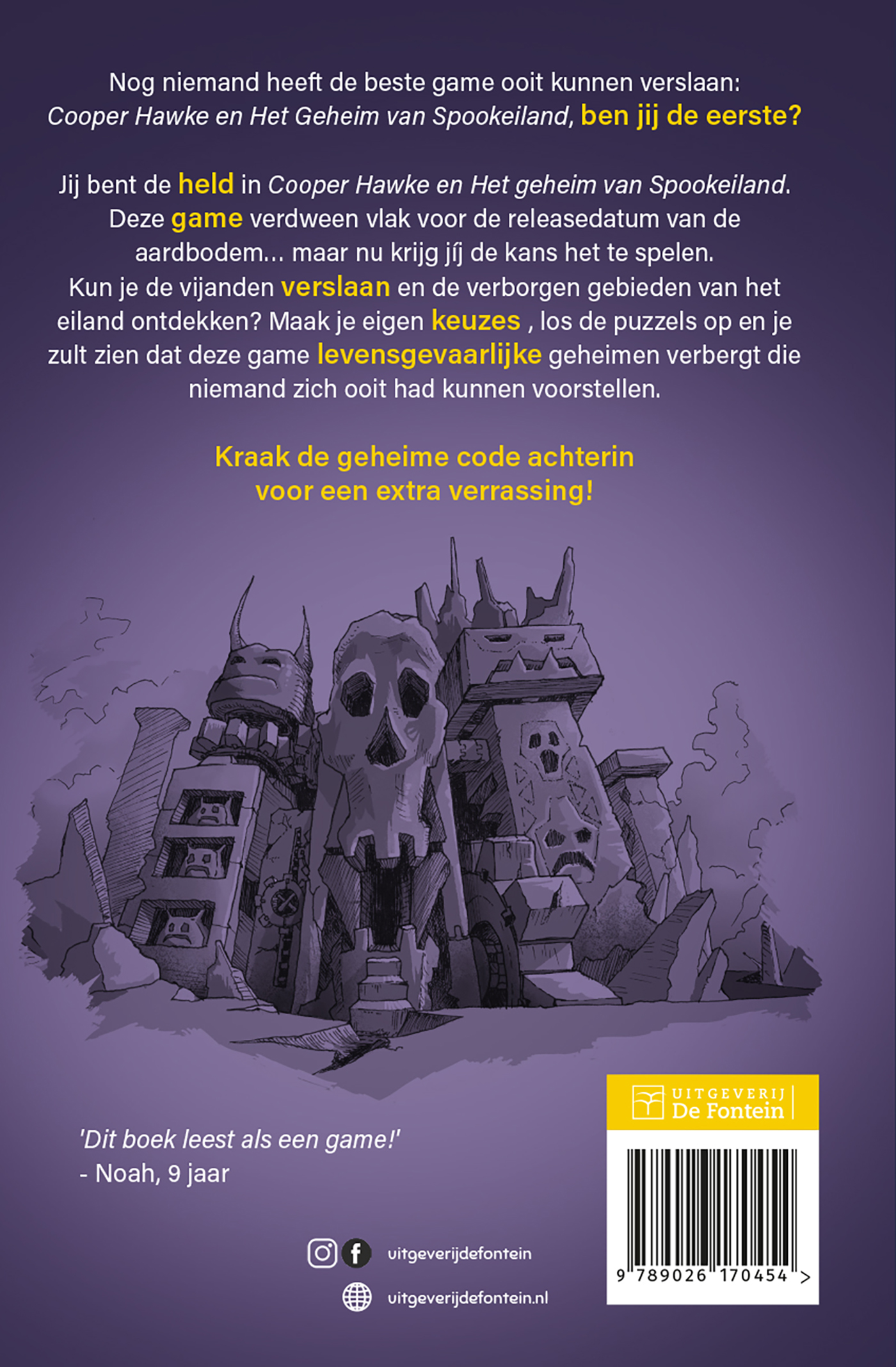 Achterkant van Het geheim van Spookeiland