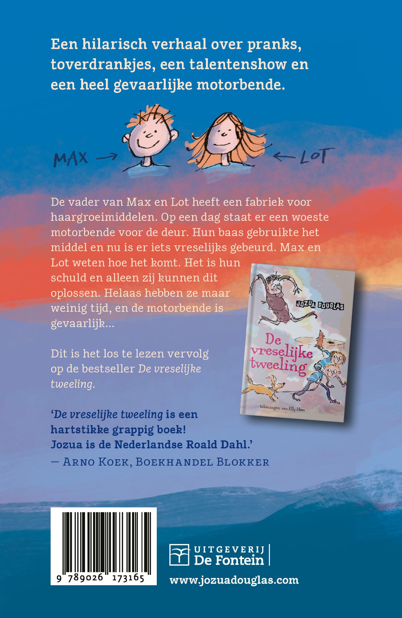 Achterkant van De vreselijke tweeling en de woeste motorbende