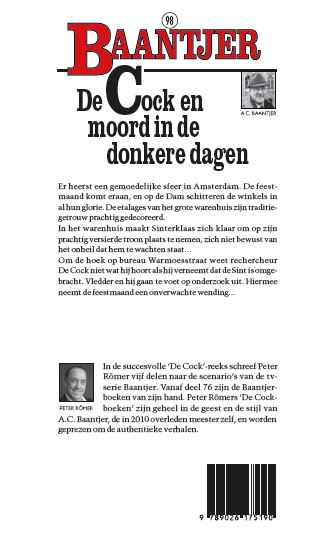 Achterkant van De Cock en moord in de donkere dagen