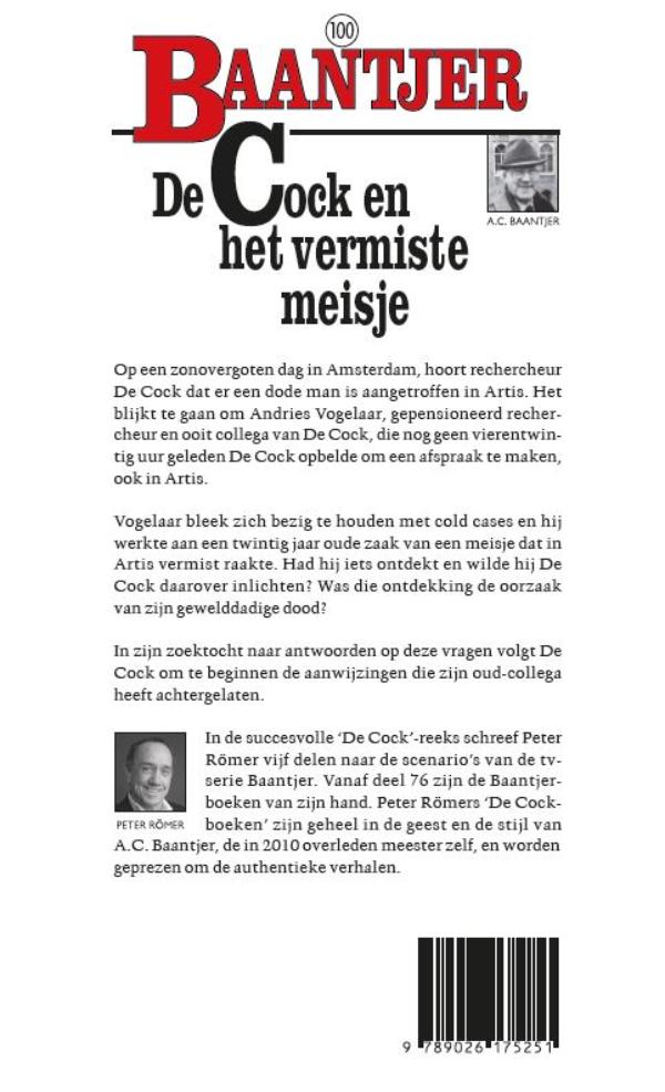 Achterkant van De Cock en het vermiste meisje (deel 100)