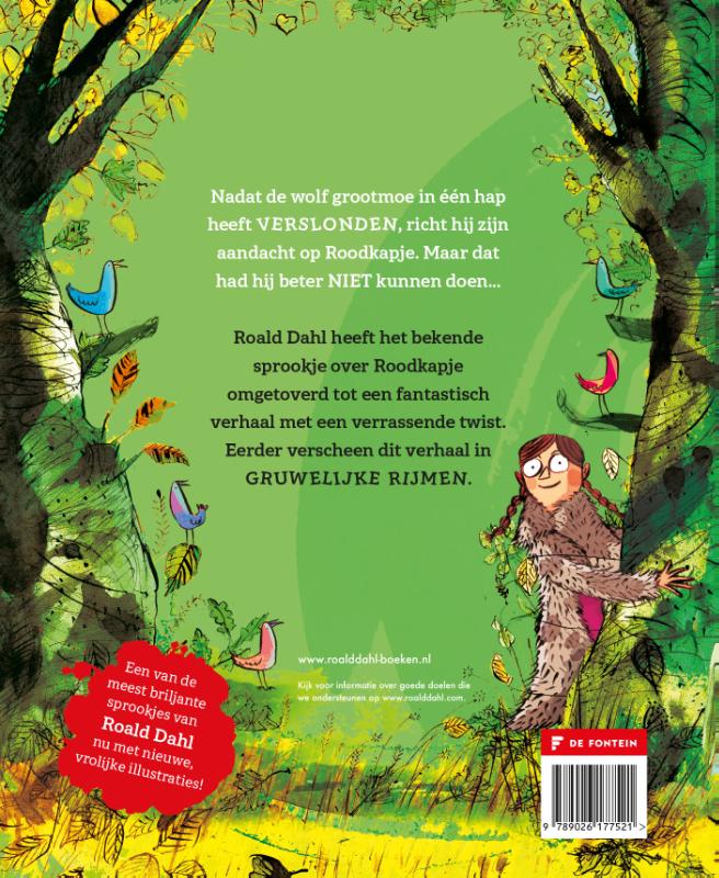 Achterkant van Roodkapje en de wolf
