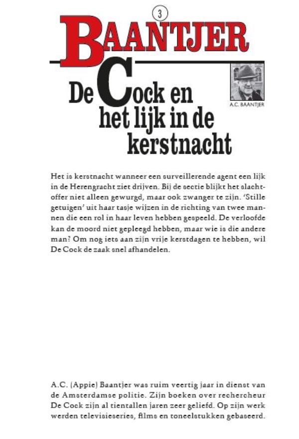 Achterkant van De Cock en het lijk in de kerstnacht