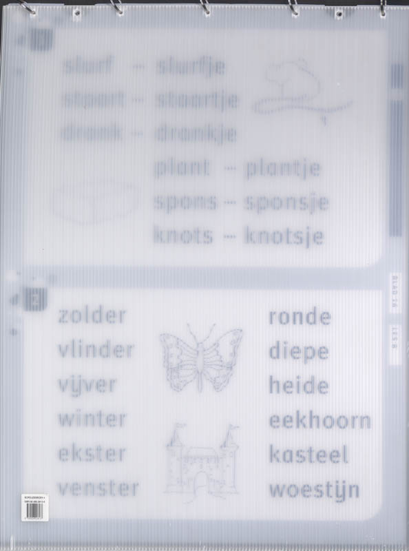 Achterkant van Bordleesboek
