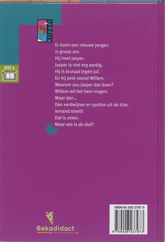 Achterkant van Een dief in groep zes!