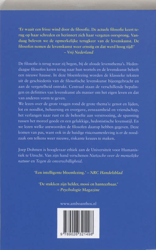 Achterkant van Over levenskunst