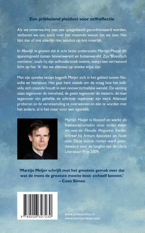 Achterkant van Moeilijk te geloven dat ik echt besta