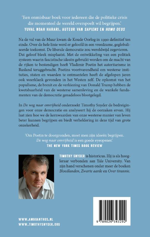 Achterkant van De weg naar onvrijheid