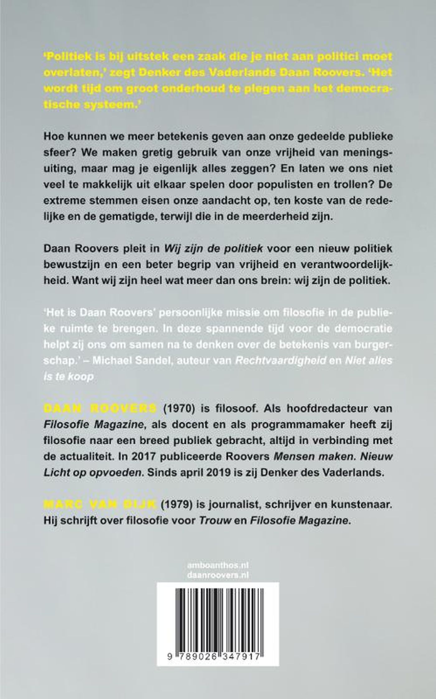 Achterkant van Wij zijn de politiek